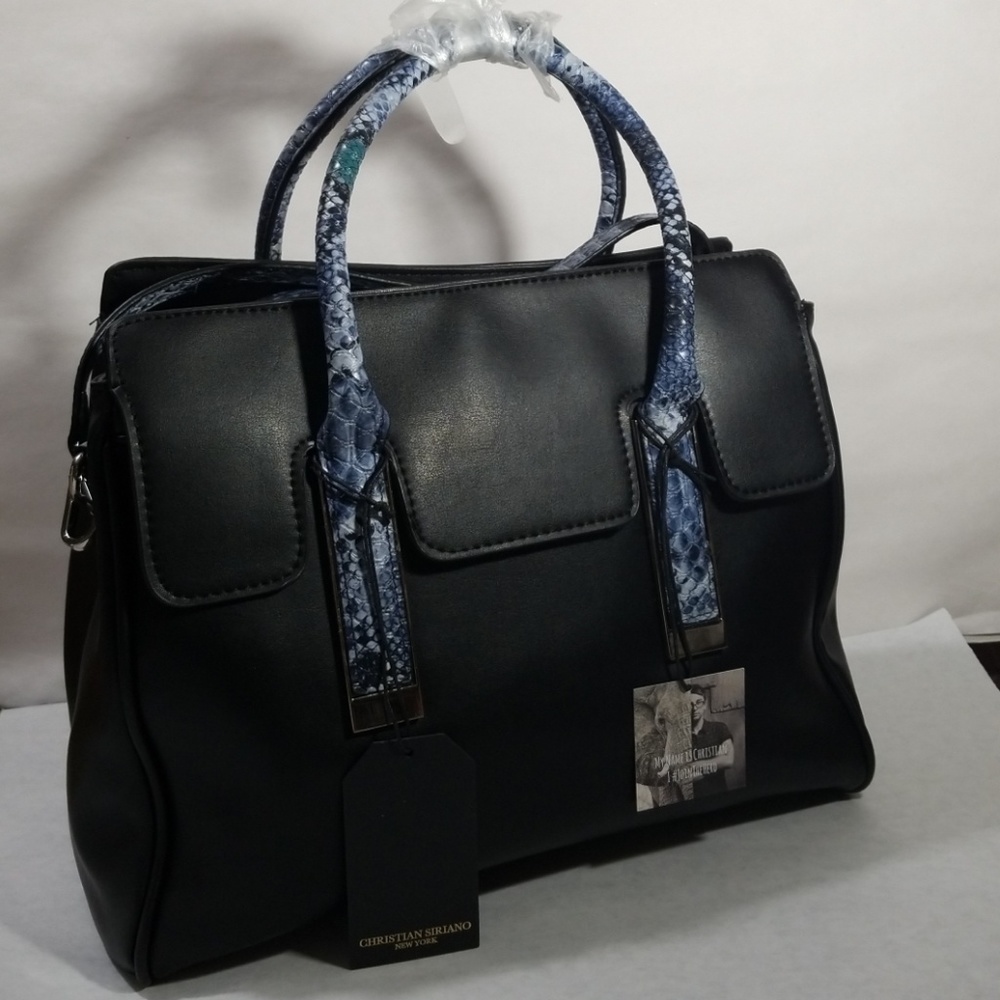 Christian Siriano Black Aya Satchel / Purse New